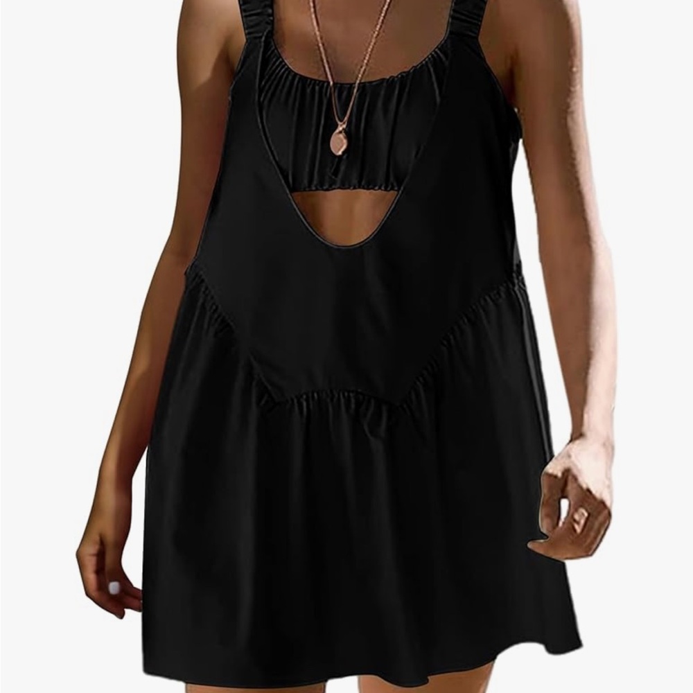 Black Sleeveless Dress with Cutout Detail